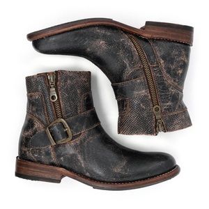 Bed Stu BECCA BLACK LUX Leather Moto Boots Size 7